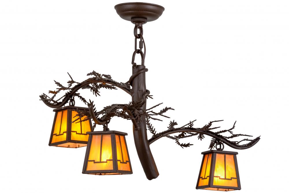 24&#34;W Pine Branch Valley View 3 LT Chandelier