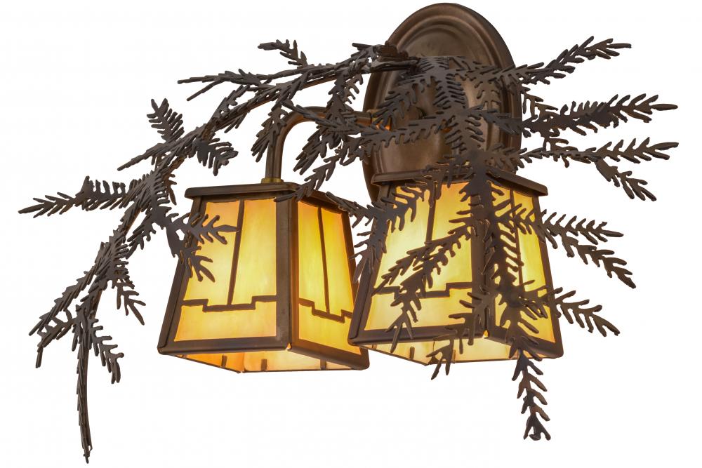 17&#34;W Pine Branch Valley View 2 LT Wall Sconce