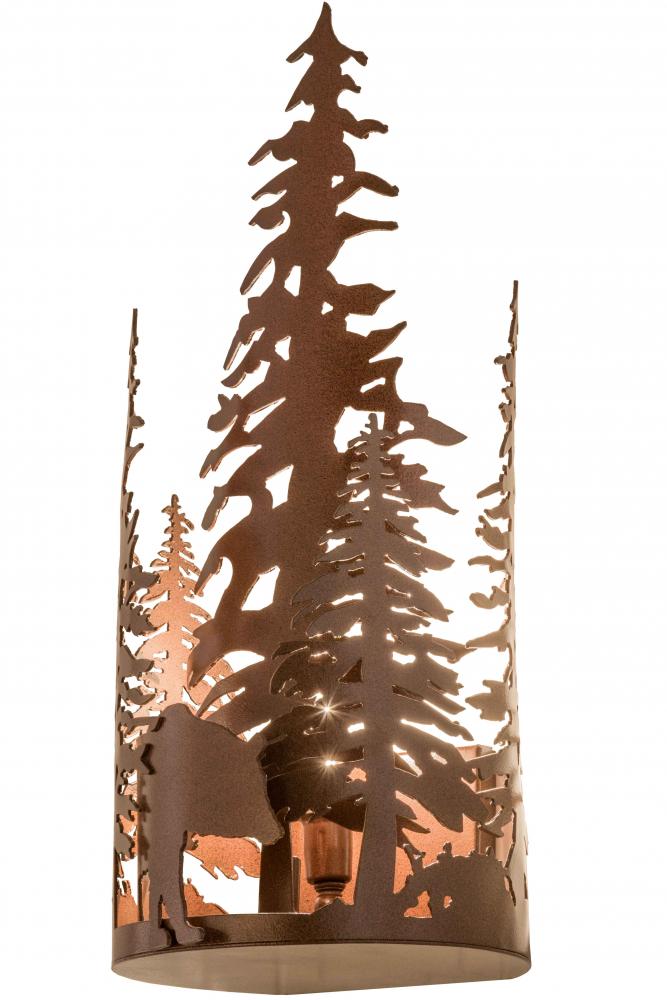 8&#34;W Bear Through the Trees Wall Sconce