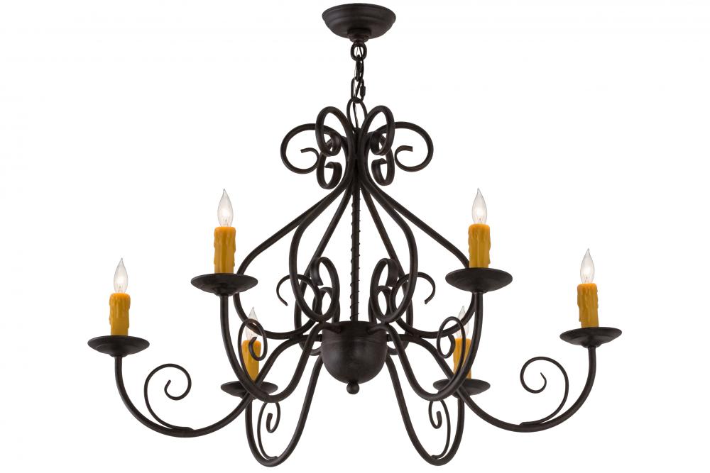 36&#34; Wide Jenna 6 Light Chandelier