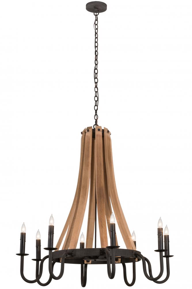 42&#34;W Barrel Stave Madera 8 LT Chandelier