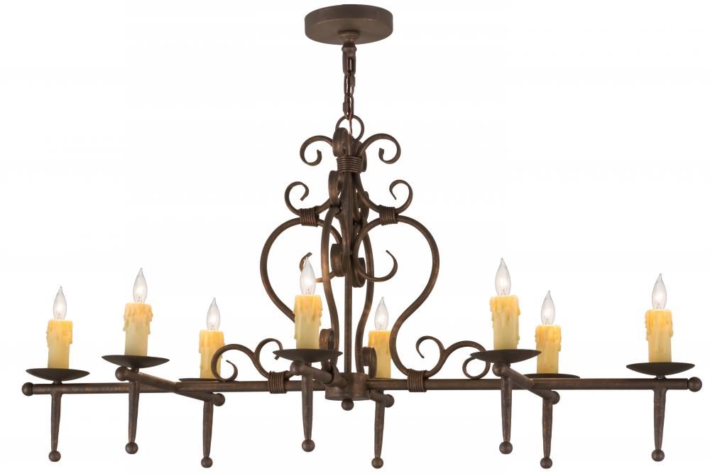 48&#34;L Monica 8 LT Oblong Chandelier