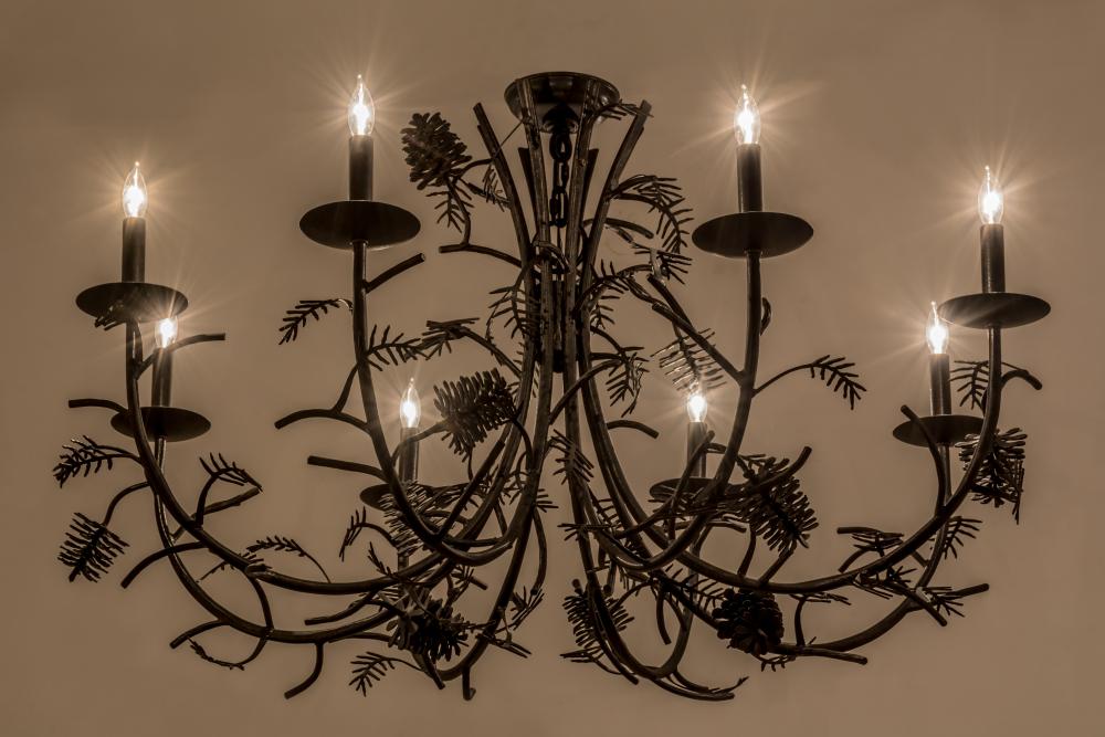 42&#34; Wide Pinecone 8 Light Chandelier