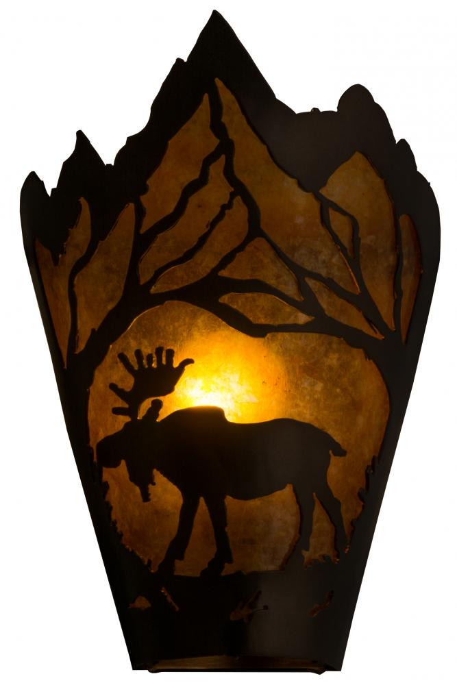 8.5&#34; Wide Moose at Dawn Left Wall Sconce