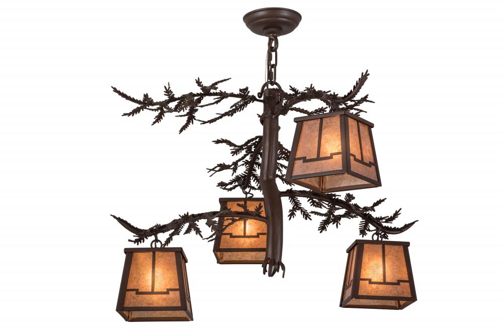 28&#34;W Pine Branch Valley View 4 LT Chandelier