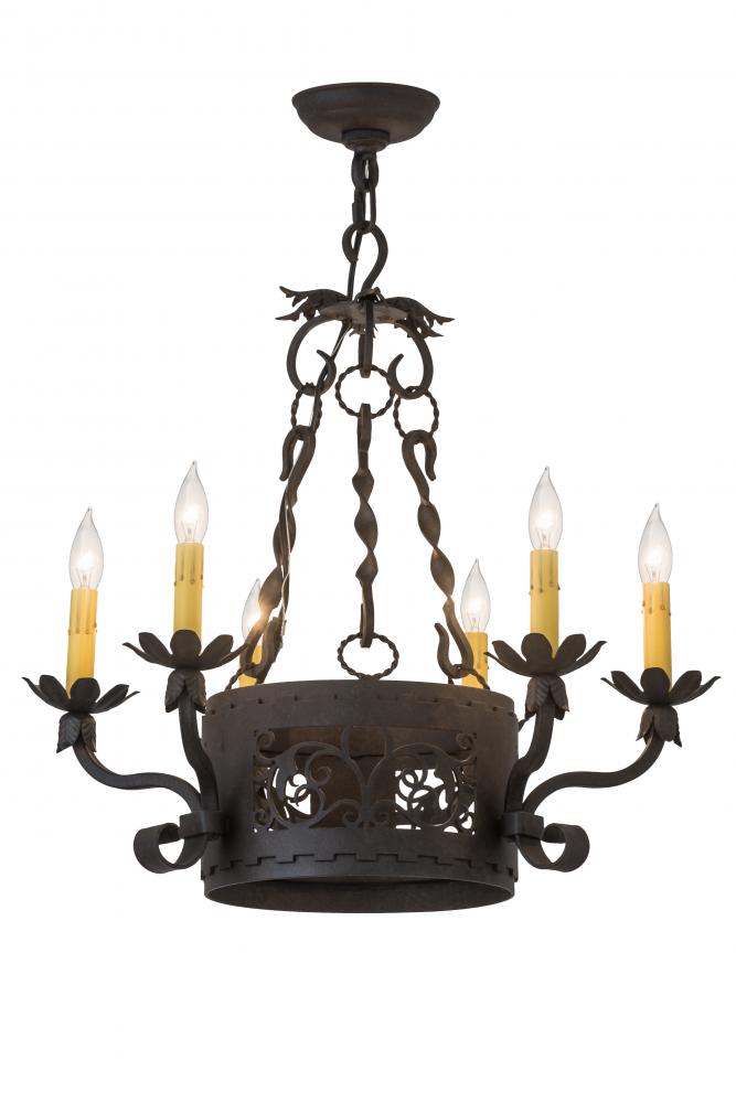 24&#34; Wide Dragone 6 Light Chandelier