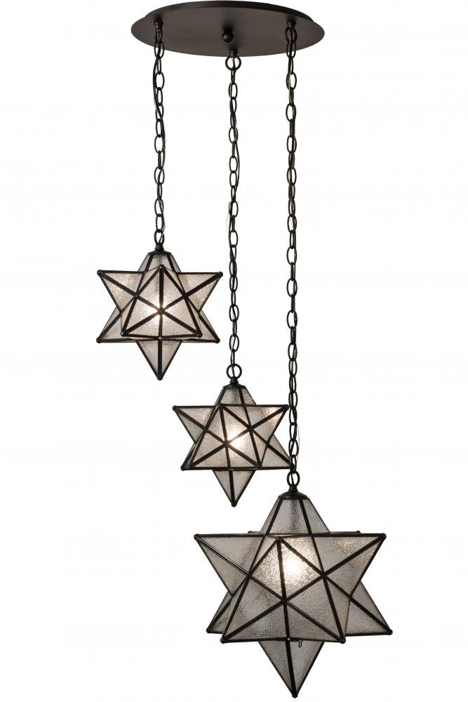 26&#34; Wide Moravian Star 3 LT Cascading Pendant