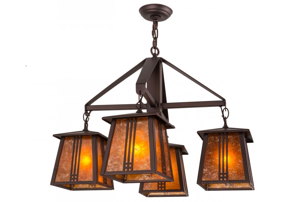 28&#34;W Prairie Loft 4 LT Chandelier