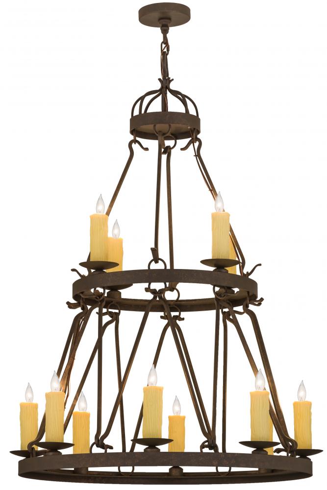 36&#34; Wide Lakeshore 12 Light Two Tier Chandelier