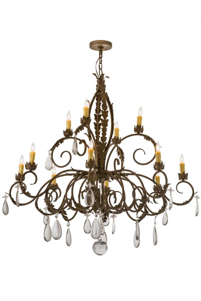 50&#34; Wide New Country French 12 Light Chandelier