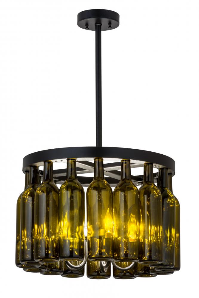 19&#34;W Tuscan Vineyard Estate 16 Wine Bottle Chandelier