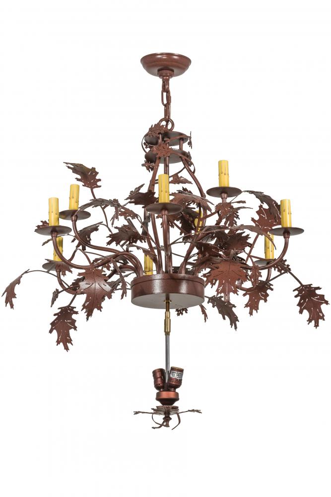 34&#34;W Greenbriar Oak 9 Arm Chandelier Hardware