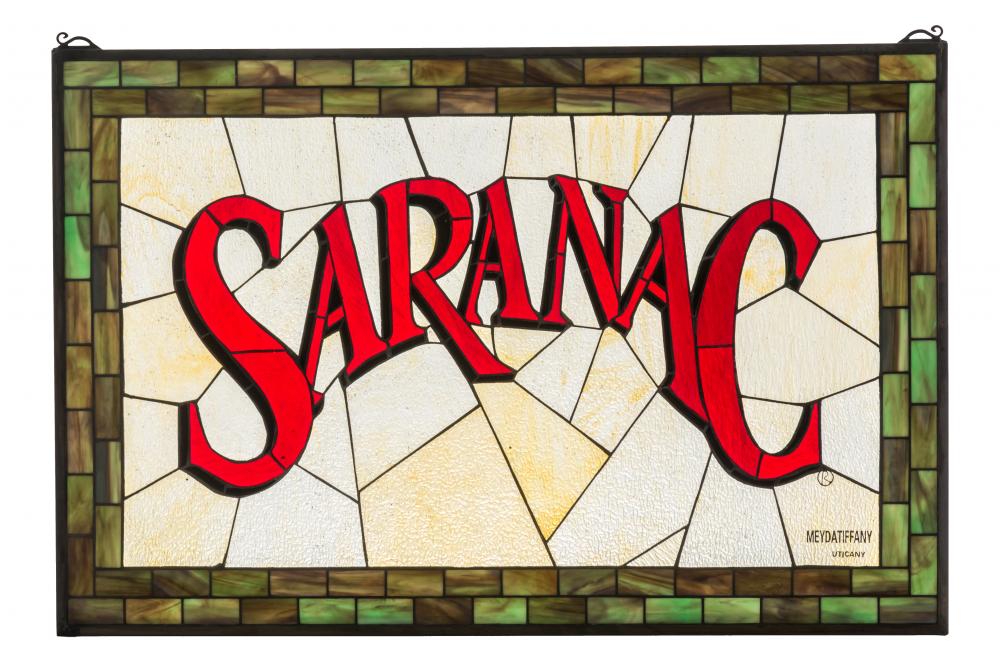 32&#34;W X 21&#34;H Saranac Stained Glass Window