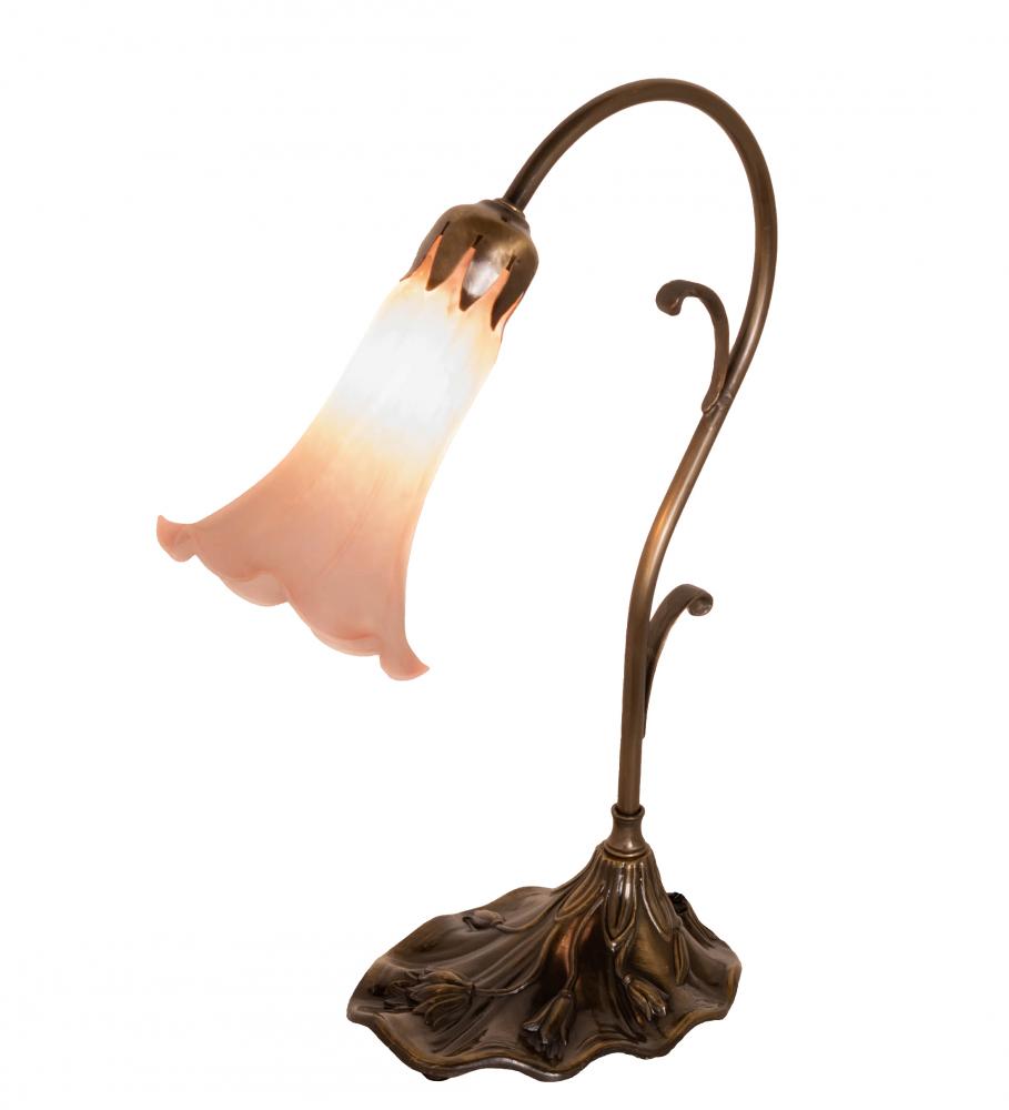 15&#34; High Pink Tiffany Pond Lily Accent Lamp