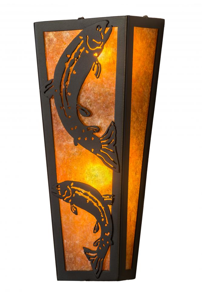 5&#34;W Leaping Trout Wall Sconce