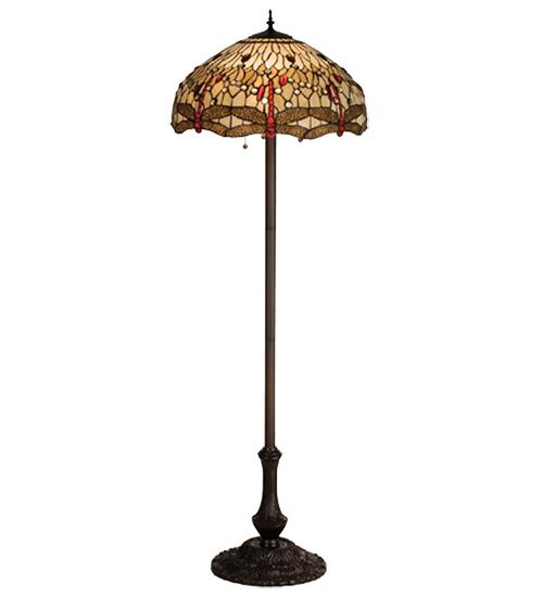 63&#34;H Tiffany Hanginghead Dragonfly Floor Lamp