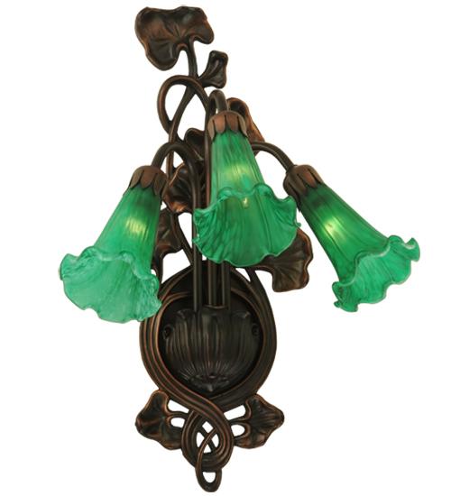 10.5&#34;W Green Pond Lily 3 LT Wall Sconce