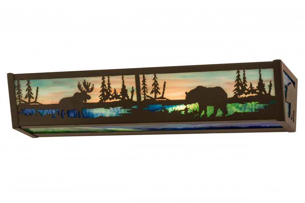 24&#34;W Moose & Black Bear Vanity Light