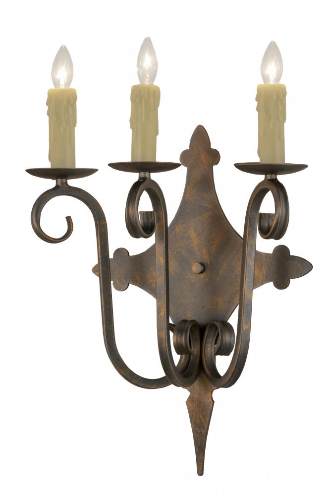 15.5&#34; Wide Angelique 3 Light Wall Sconce