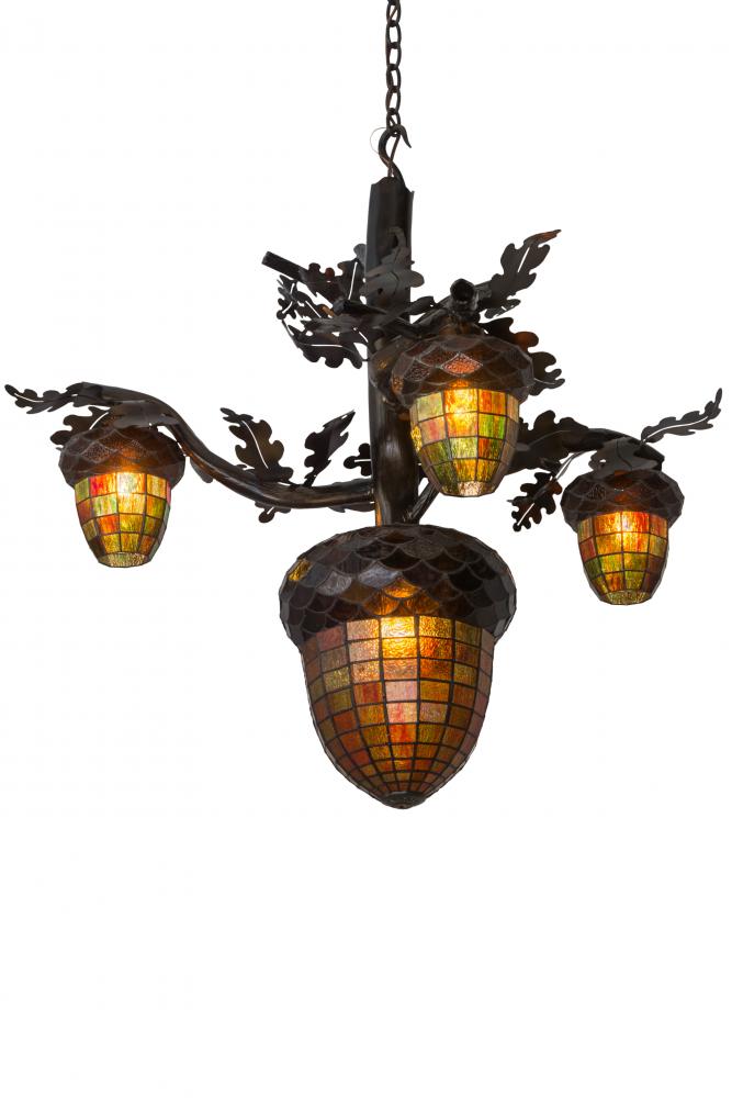 48&#34; Wide Acorn Branch 4 Light Chandelier