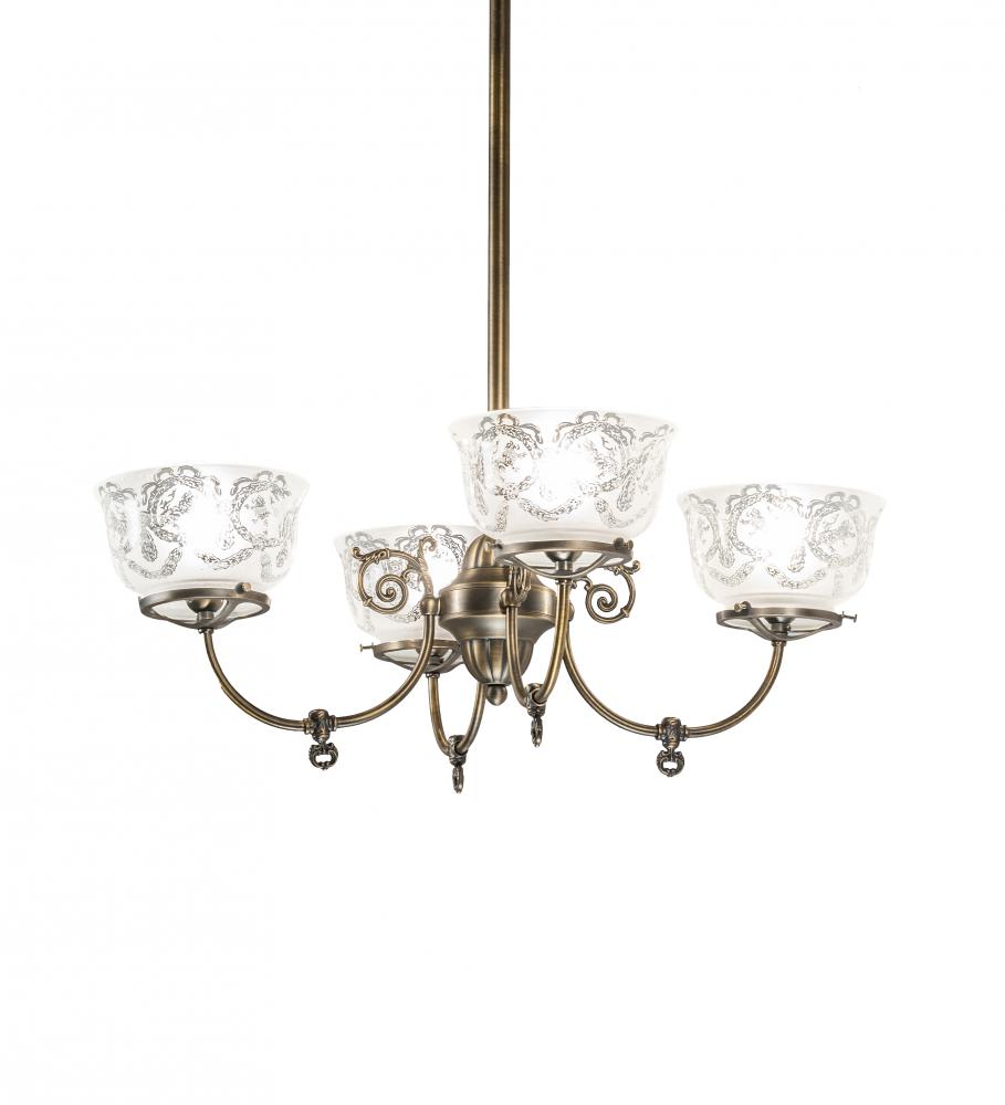 27&#34; Wide Revival Gas & Electric 4 Light Chandelier