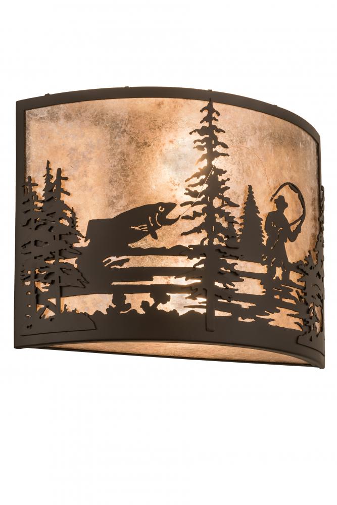 16&#34;W Fly Fishing Creek Wall Sconce