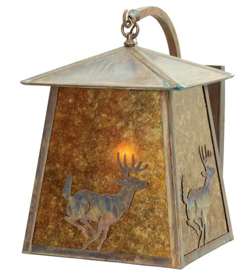 14&#34;W Stillwater Lone Deer Curved Arm Wall Sconce