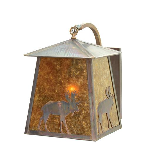 14&#34;W Stillwater Lone Moose Curved Arm Wall Sconce