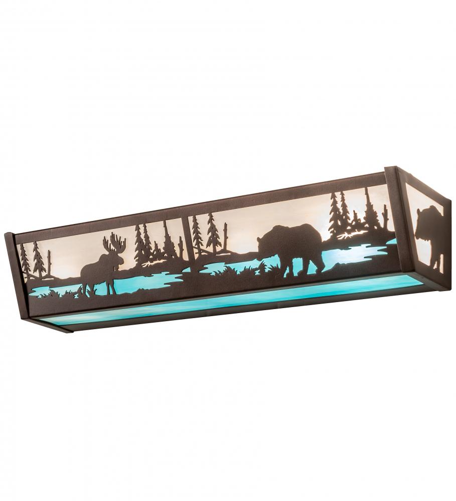 24&#34;W Moose & Black Bear Vanity Light