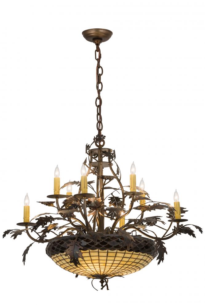 42&#34;W Greenbriar Oak 8 Arm Chandelier