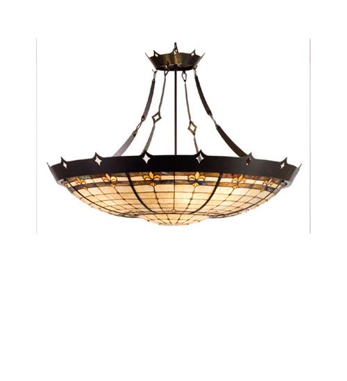 28&#34;W Fleur-de-Lite Inverted Pendant