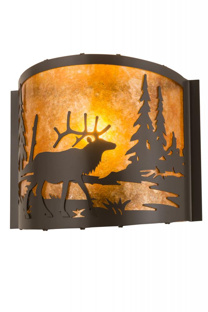 12&#34; Wide Elk at Lake Wall Sconce