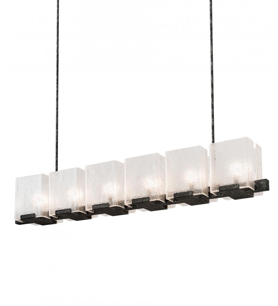 60&#34; Long Ice Cube 6 Light Oblong Chandelier