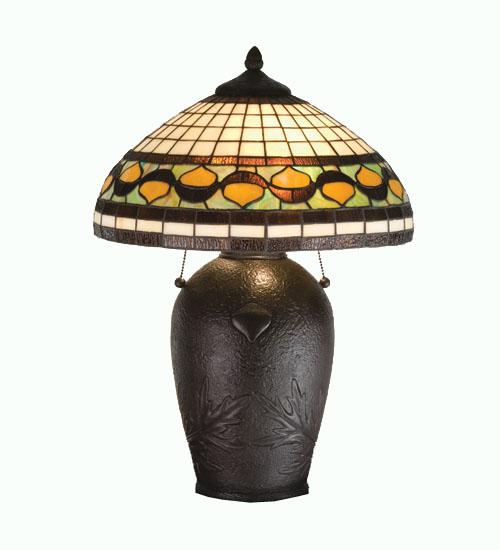 23&#34;H Tiffany Acorn Table Lamp