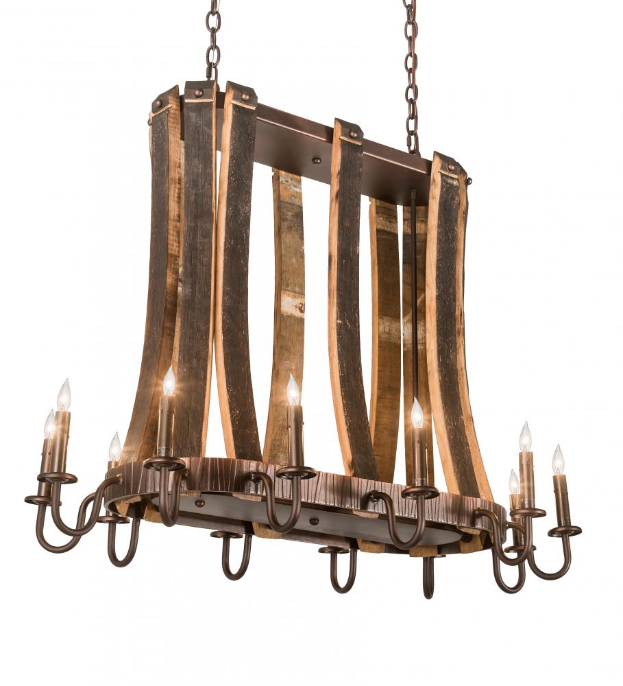 40&#34;L Barrel Stave Madera 12 LT Oblong Chandelier