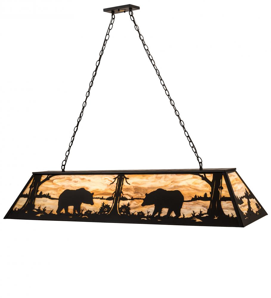 60&#34;L Bear at Lake Oblong Pendant