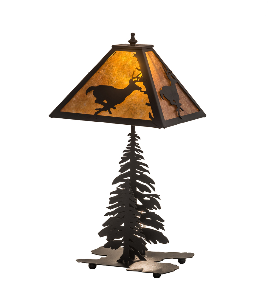 22&#34; High Deer on the Loose W/Lighted Base Table Lamp