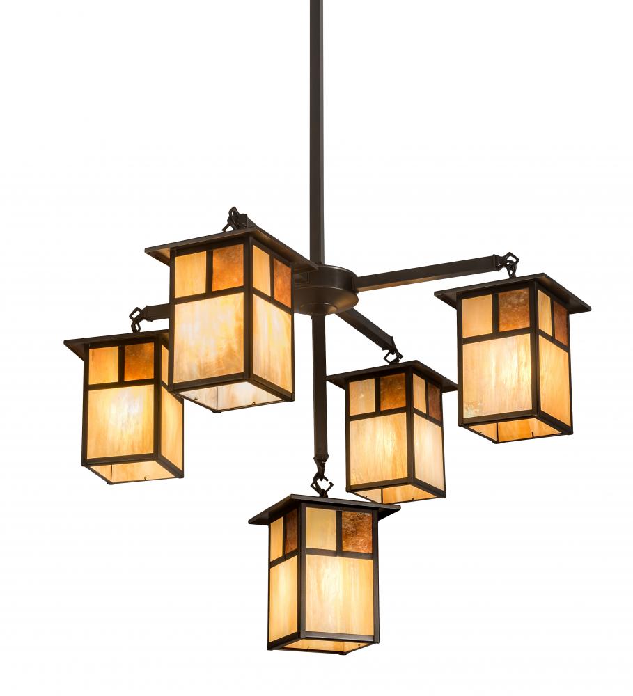 32&#34;Wide Hyde Park &#34;T&#34; Mission 5 Light Chandelier