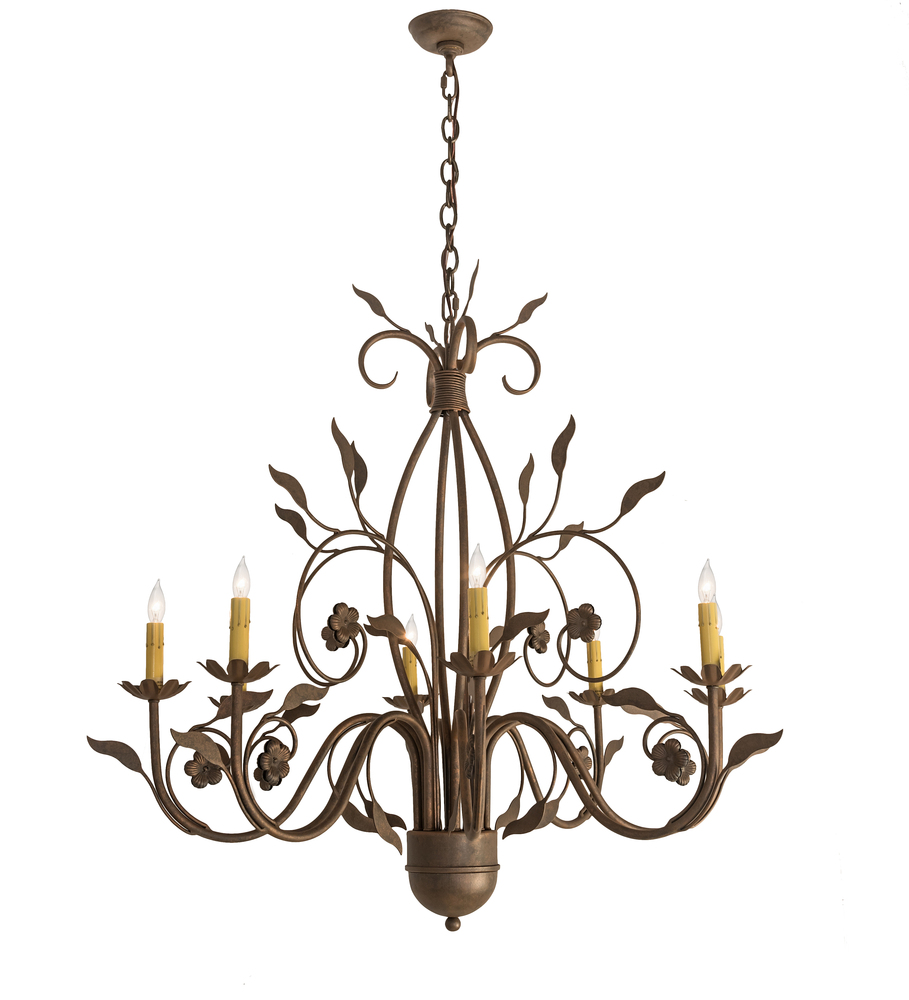 36&#34; Wide Bordeaux 8 LT Chandelier