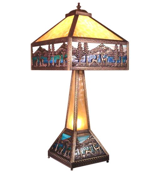 29&#34; High Deer Lodge Lighted Base Table Lamp