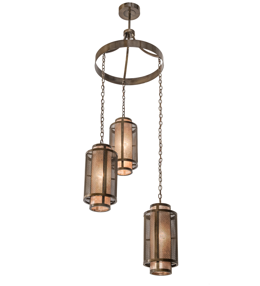 32&#34; Wide Cilindro Weave-Tex Cascading Chandelier