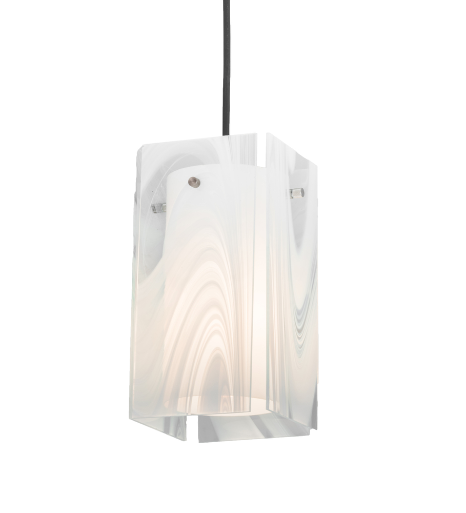 5&#34; Square Metro Blanco Swirl Quadrato Mini Pendant