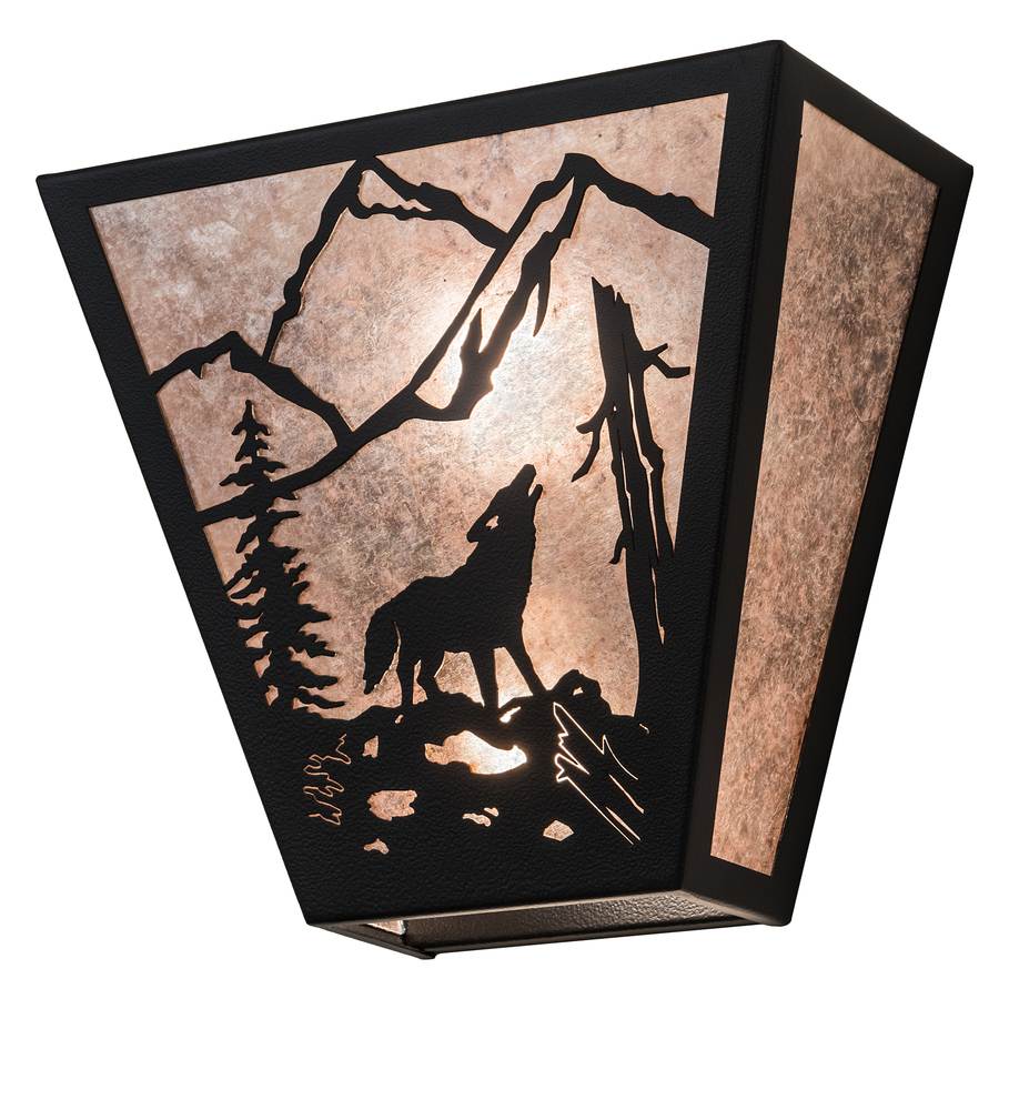 13&#34; Wide Wolf on the Loose Wall Sconce