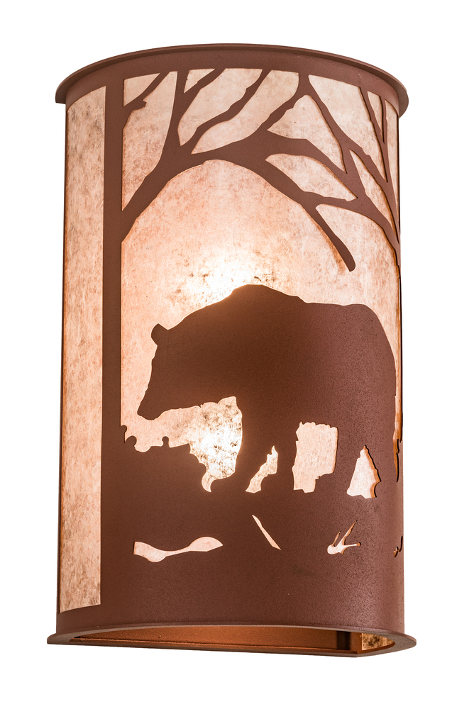 13&#34; Wide Bear at Dawn Wall Sconce