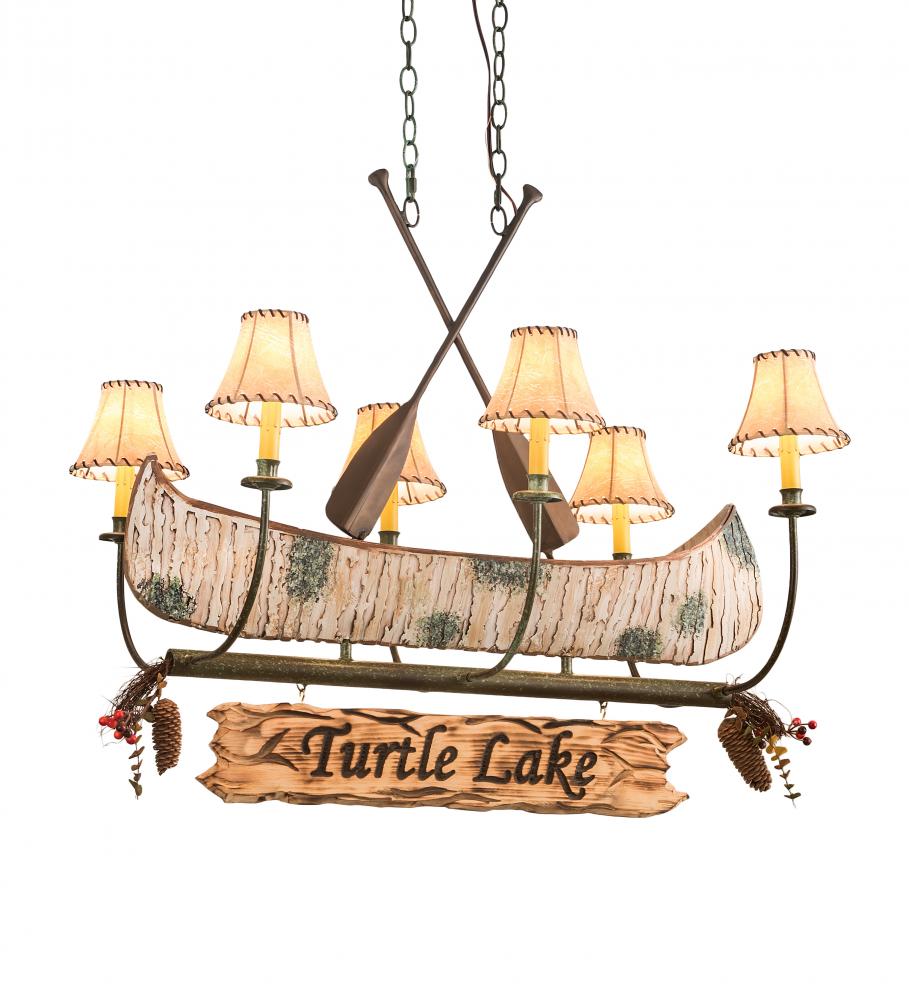 36&#34; Long Personalized Canoe 6 Light Chandelier