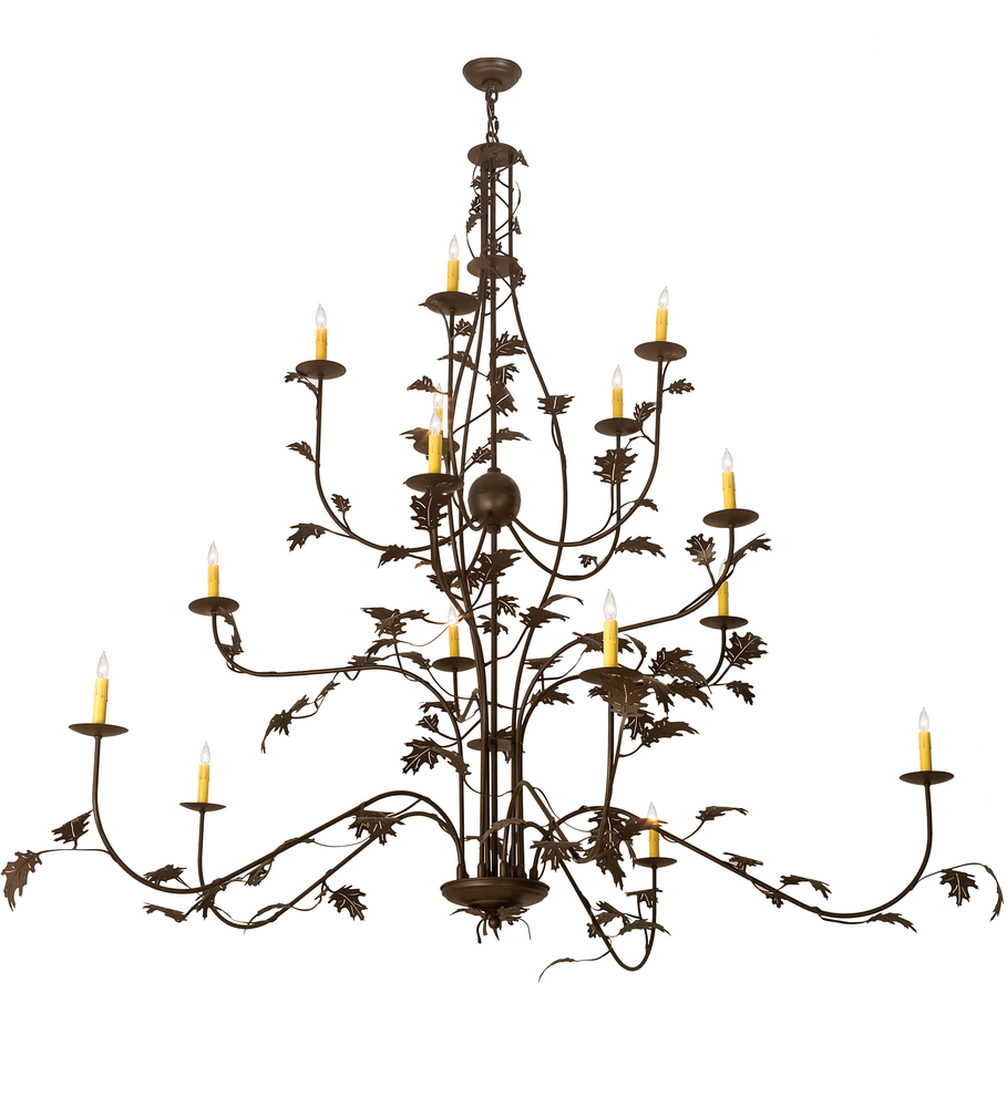 72&#34; Wide Oak Leaf 15 LT Chandelier