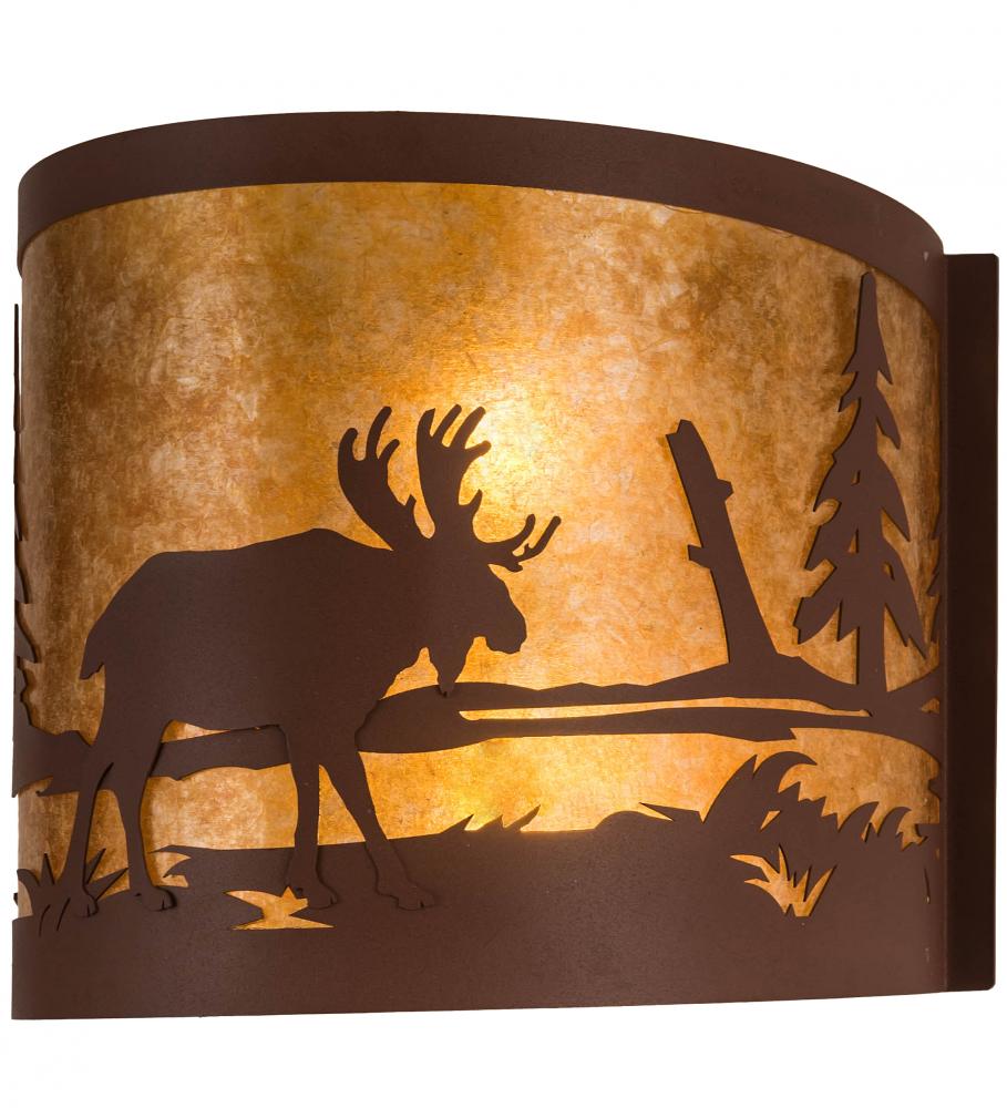 15&#34; Wide Moose at Lake Wall Sconce