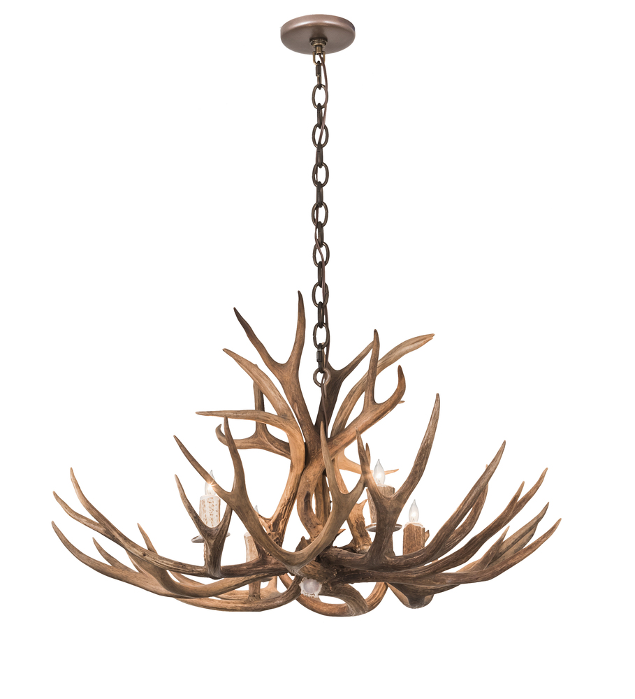 33&#34; Wide Antlers Whitetail Deer 4 LT Chandelier