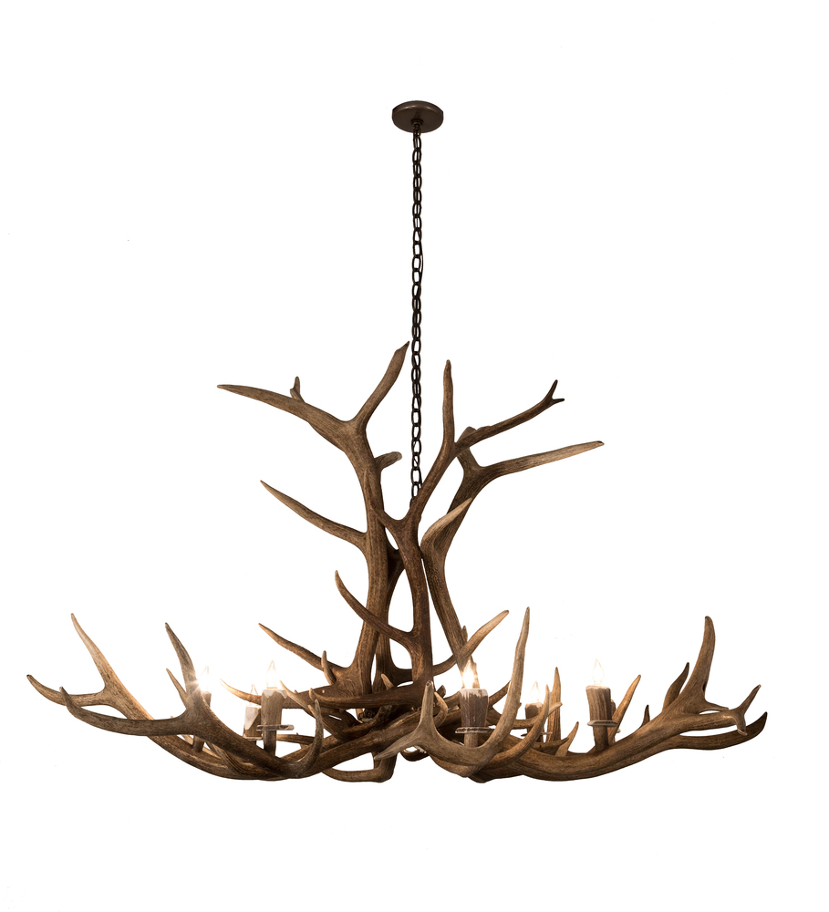 66&#34; Wide Antlers Elk 8 LT Chandelier