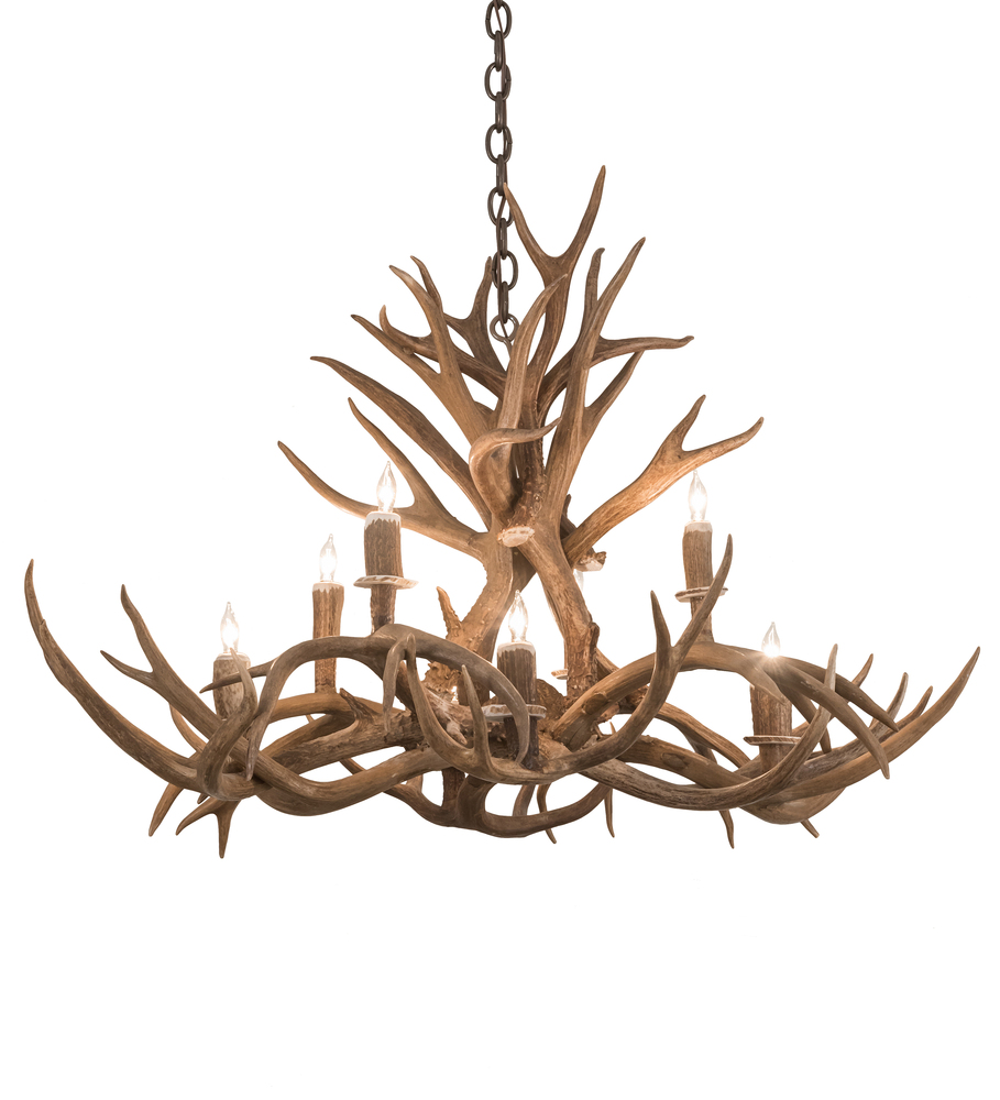 39&#34; Long Antlers 8 Light Oblong Chandelier